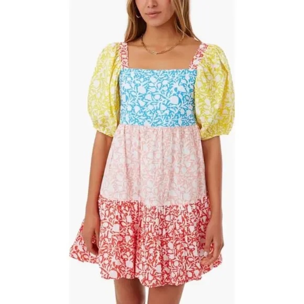 Tuckernuck Oliphant Canary Multi Bubble Skirt Mini Dress XS